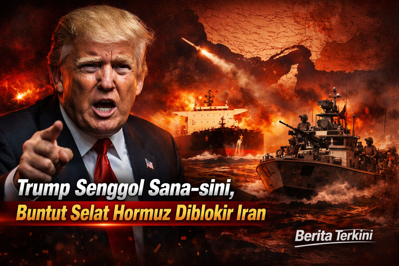 Trump Senggol Sana-sini Buntut Selat Hormuz Diblokir Iran